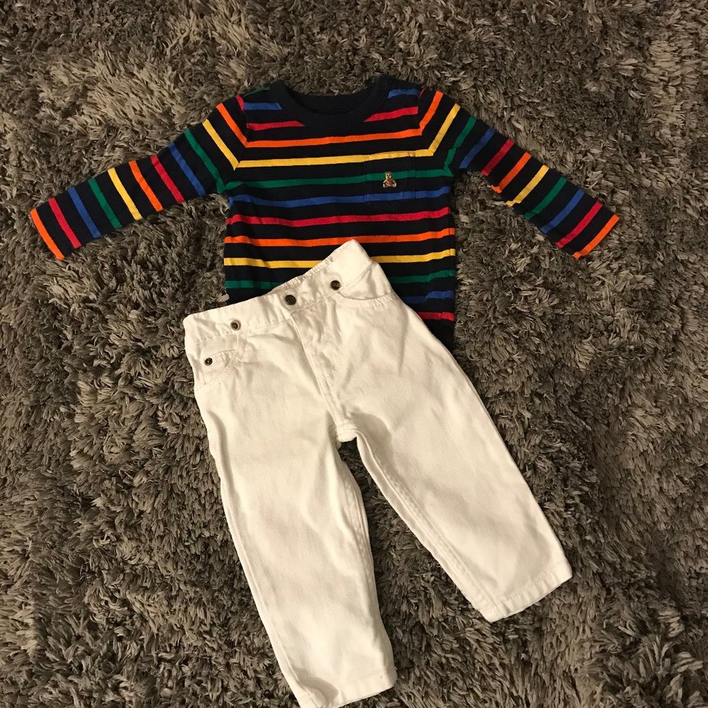Carter's Solid White Denim Jeans
